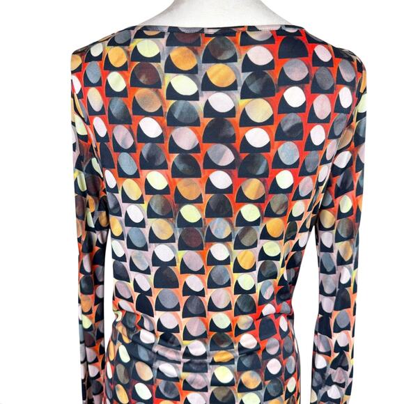 Luisa Cerano Multicolor Geometric Patterned Sheer Long Sleeved Mini Dress - Picture 14 of 14